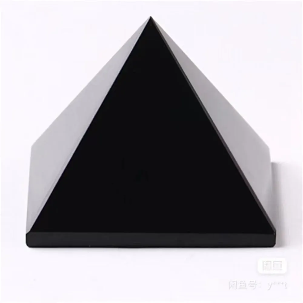 Natural Obsidian Crystal Glass Pyramid Chinese