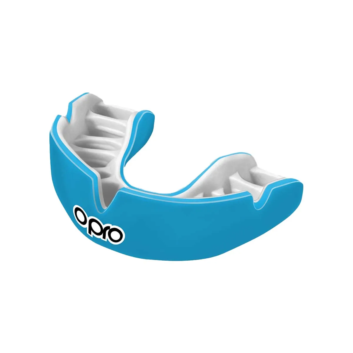 Opro Junior Instant Custom-Fit Single Colour Mouth Guard Sky Blue/White