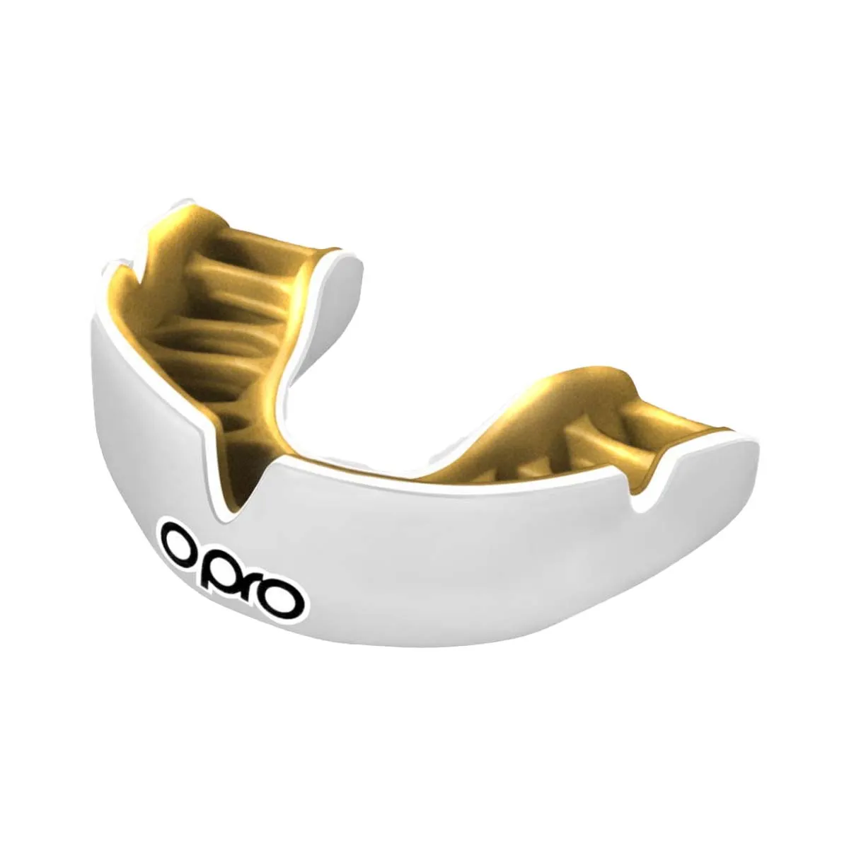 Opro Junior Instant Custom-Fit Single Colour Mouth Guard White/Gold