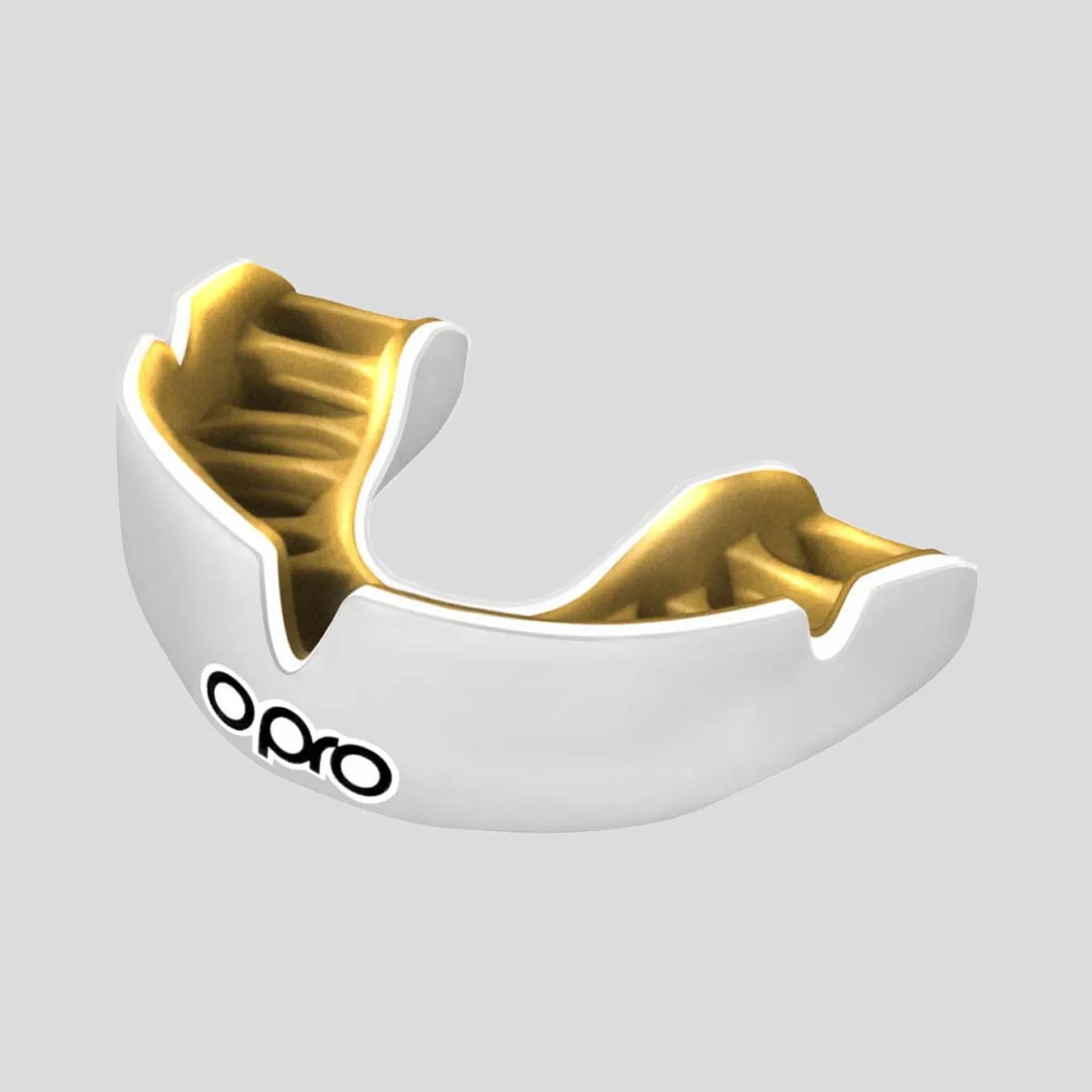 Opro Junior Instant Custom-Fit Single Colour Mouth Guard White/Gold