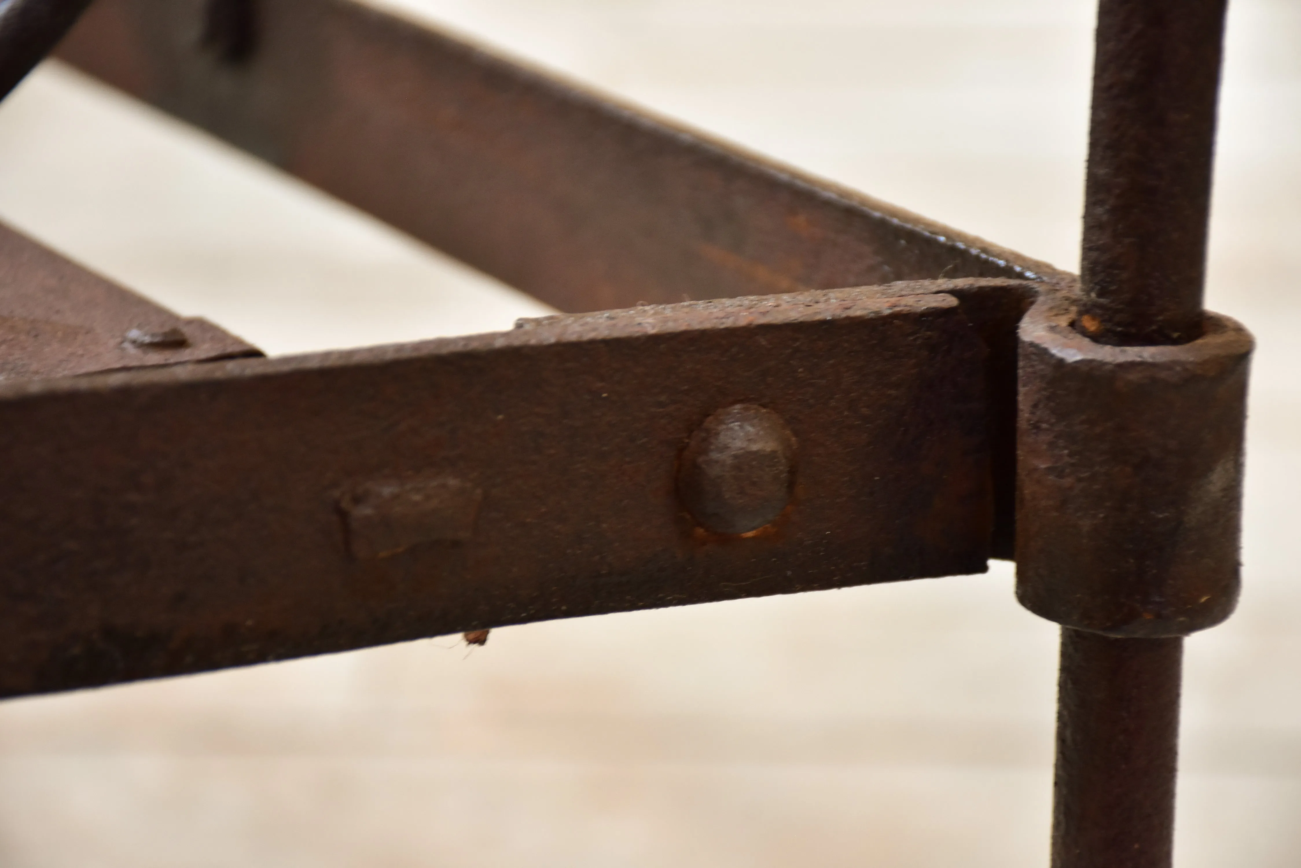 Pair of vintage French folding iron daybeds