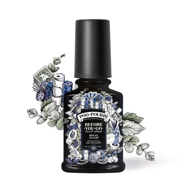 Poo~Pourri Royal Flush Toilet Spray in Eucalyptus   Spearmint Scent | 2 oz. Mini Bathroom Air Freshener Deodorizer