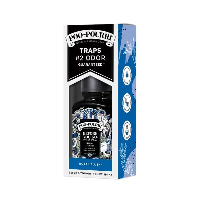 Poo~Pourri Royal Flush Toilet Spray in Eucalyptus   Spearmint Scent | 2 oz. Mini Bathroom Air Freshener Deodorizer