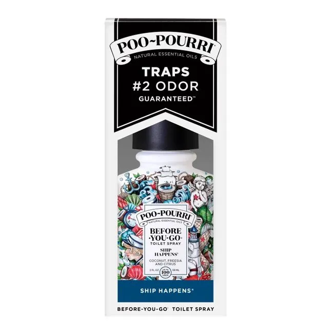 Poo~Pourri Ship Happens Toilet Spray in Coconut   Freesia   Citrus Scent | 2 oz. Mini Bathroom Air Freshener Deodorizer