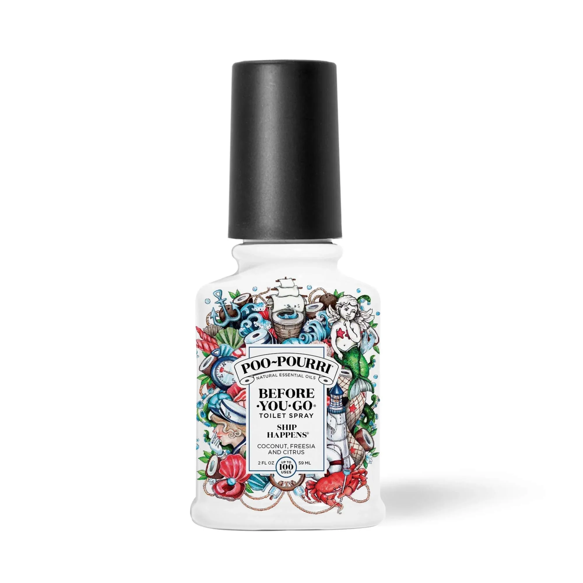 Poo~Pourri Ship Happens Toilet Spray in Coconut   Freesia   Citrus Scent | 2 oz. Mini Bathroom Air Freshener Deodorizer