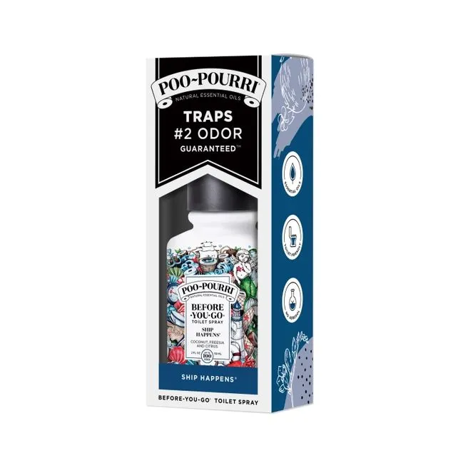 Poo~Pourri Ship Happens Toilet Spray in Coconut   Freesia   Citrus Scent | 2 oz. Mini Bathroom Air Freshener Deodorizer