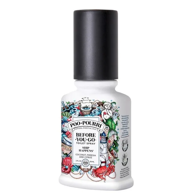 Poo~Pourri Ship Happens Toilet Spray in Coconut   Freesia   Citrus Scent | 2 oz. Mini Bathroom Air Freshener Deodorizer