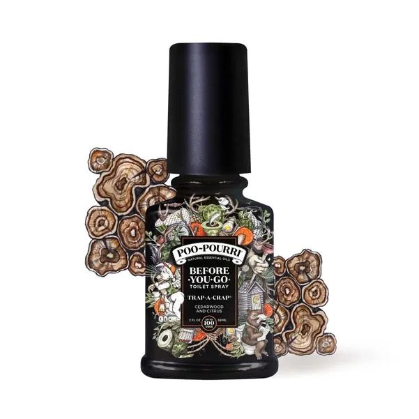 Poo~Pourri Trap-A-Crap Toilet Spray in Cedarwood   Citrus Scent | 2 oz. Mini Bathroom Air Freshener Deodorizer