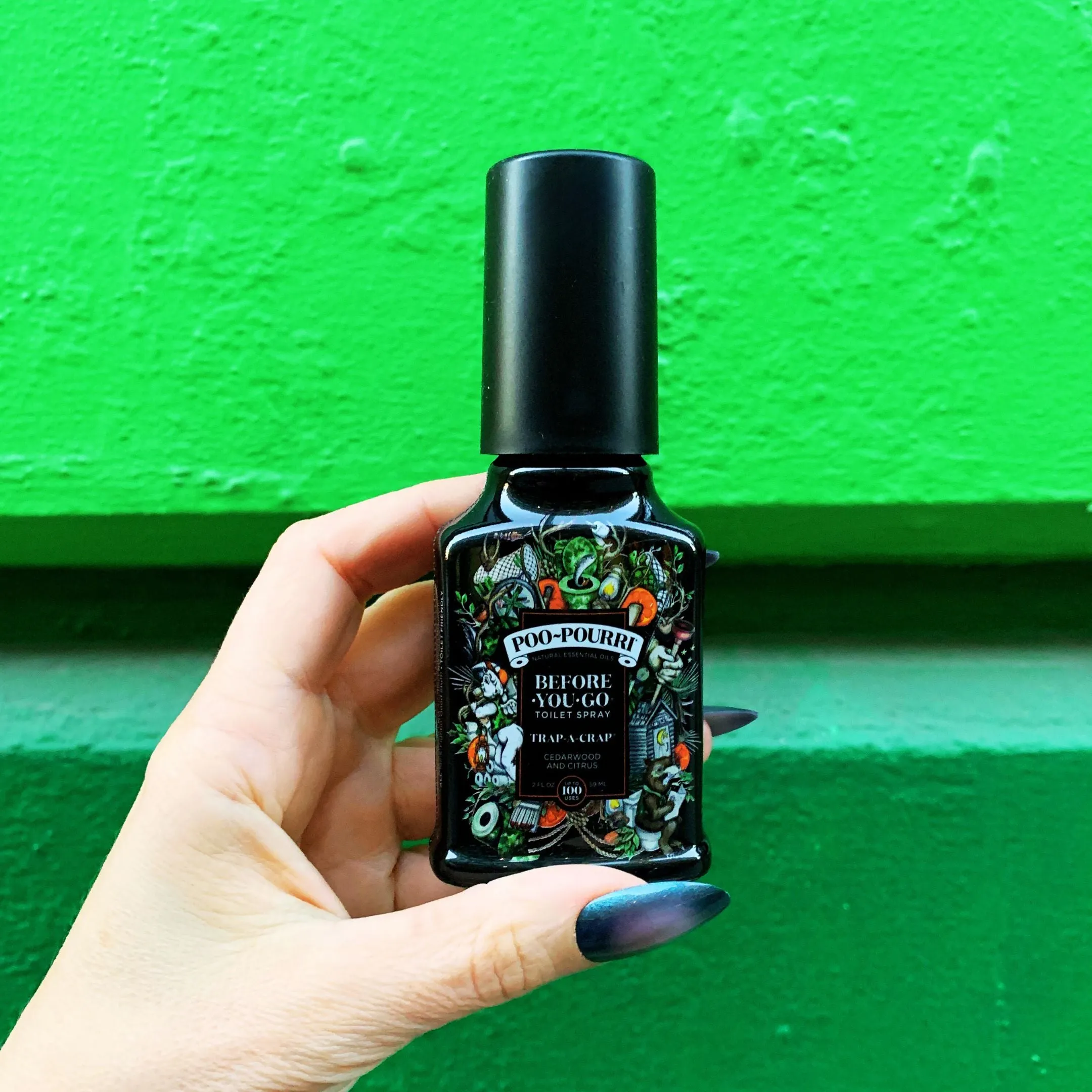 Poo~Pourri Trap-A-Crap Toilet Spray in Cedarwood   Citrus Scent | 2 oz. Mini Bathroom Air Freshener Deodorizer