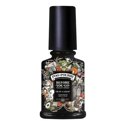 Poo~Pourri Trap-A-Crap Toilet Spray in Cedarwood   Citrus Scent | 2 oz. Mini Bathroom Air Freshener Deodorizer