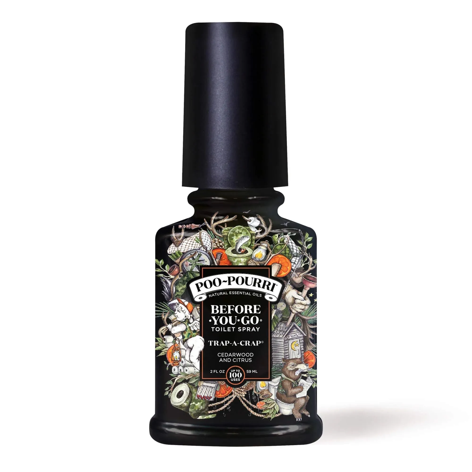 Poo~Pourri Trap-A-Crap Toilet Spray in Cedarwood   Citrus Scent | 2 oz. Mini Bathroom Air Freshener Deodorizer