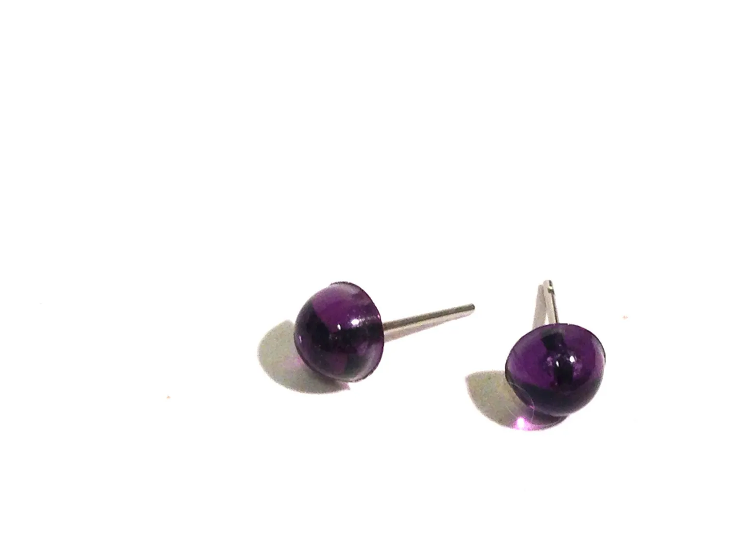 Purple Tiny Bling Dotties - vintage lucite stud earrings