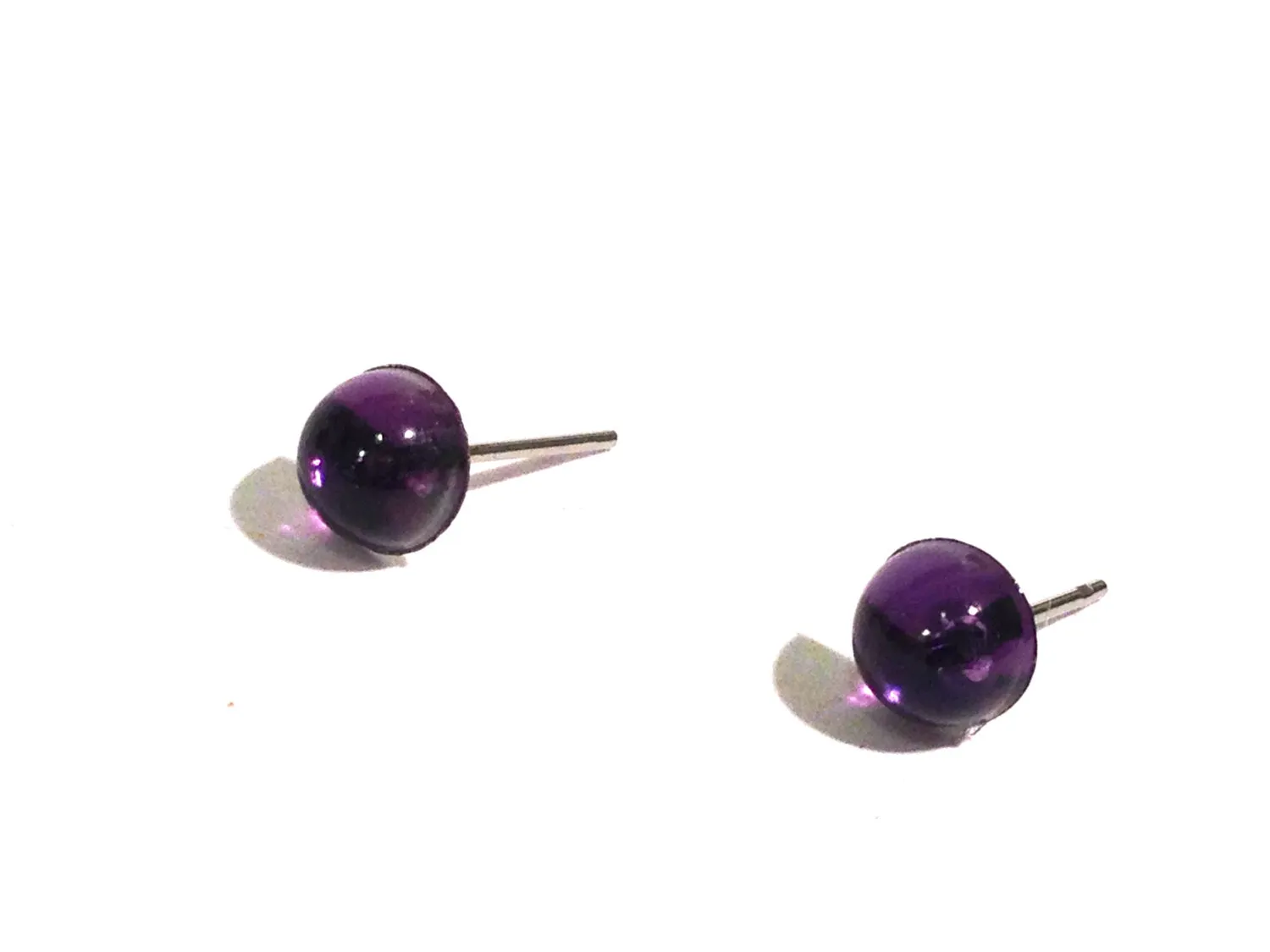 Purple Tiny Bling Dotties - vintage lucite stud earrings