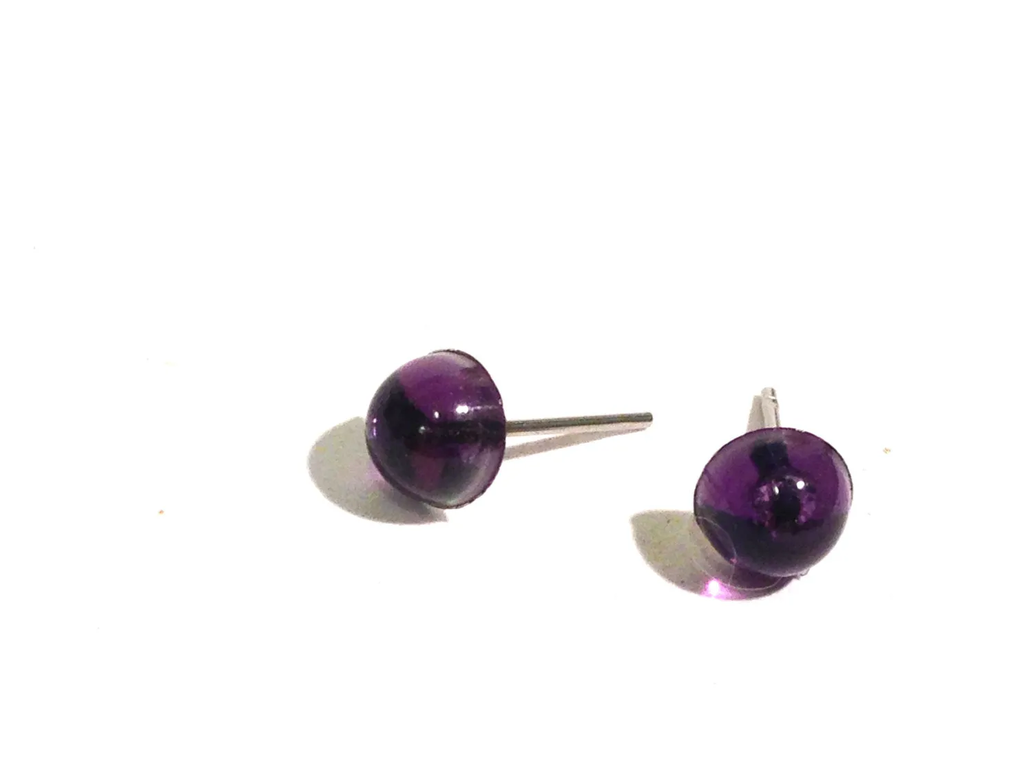 Purple Tiny Bling Dotties - vintage lucite stud earrings