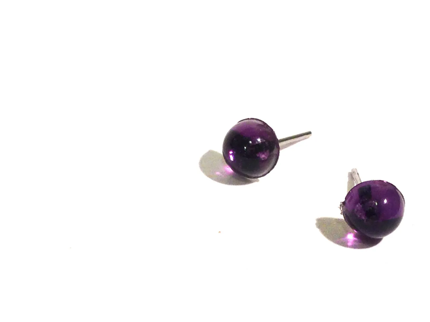 Purple Tiny Bling Dotties - vintage lucite stud earrings