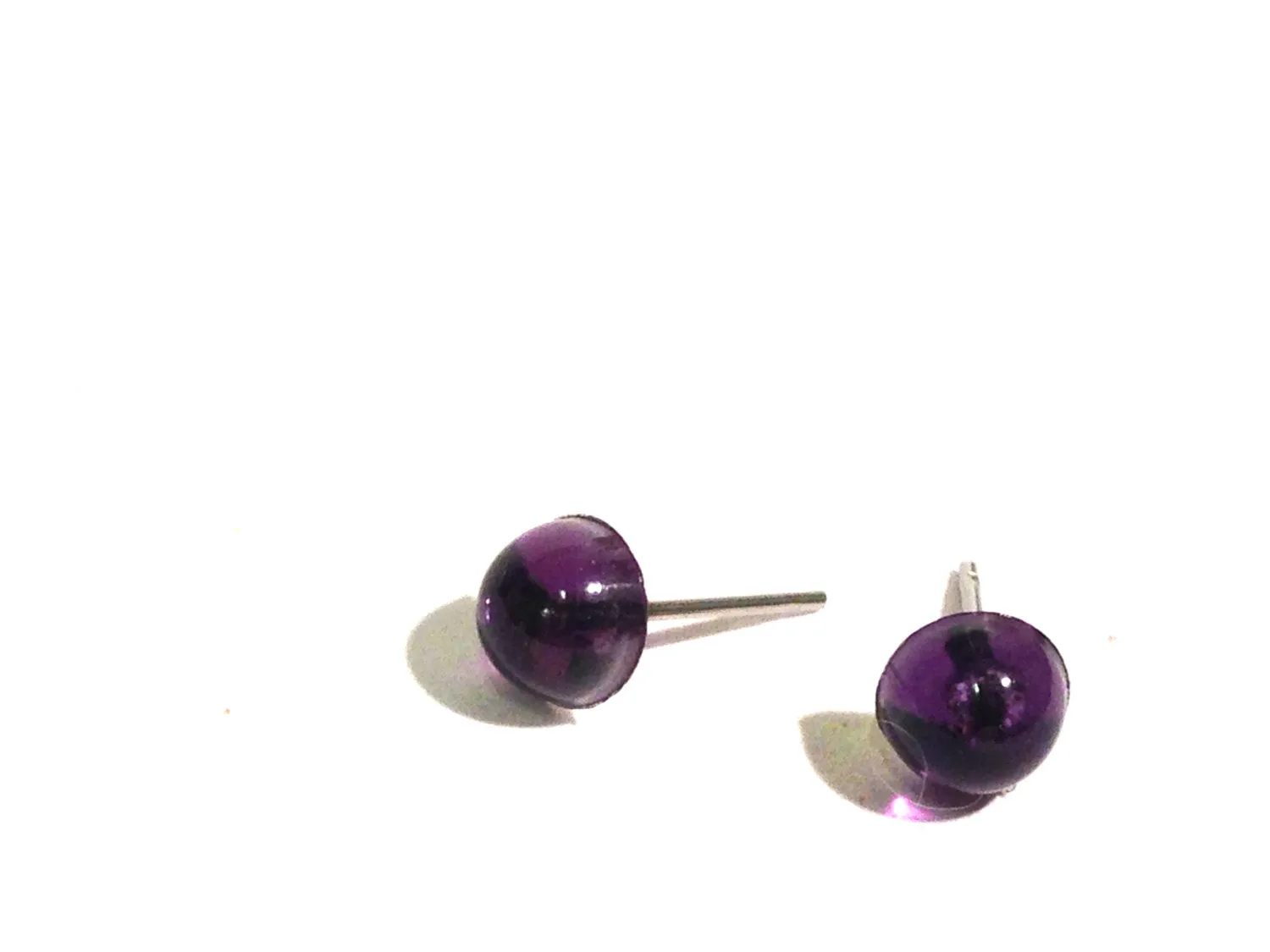 Purple Tiny Bling Dotties - vintage lucite stud earrings