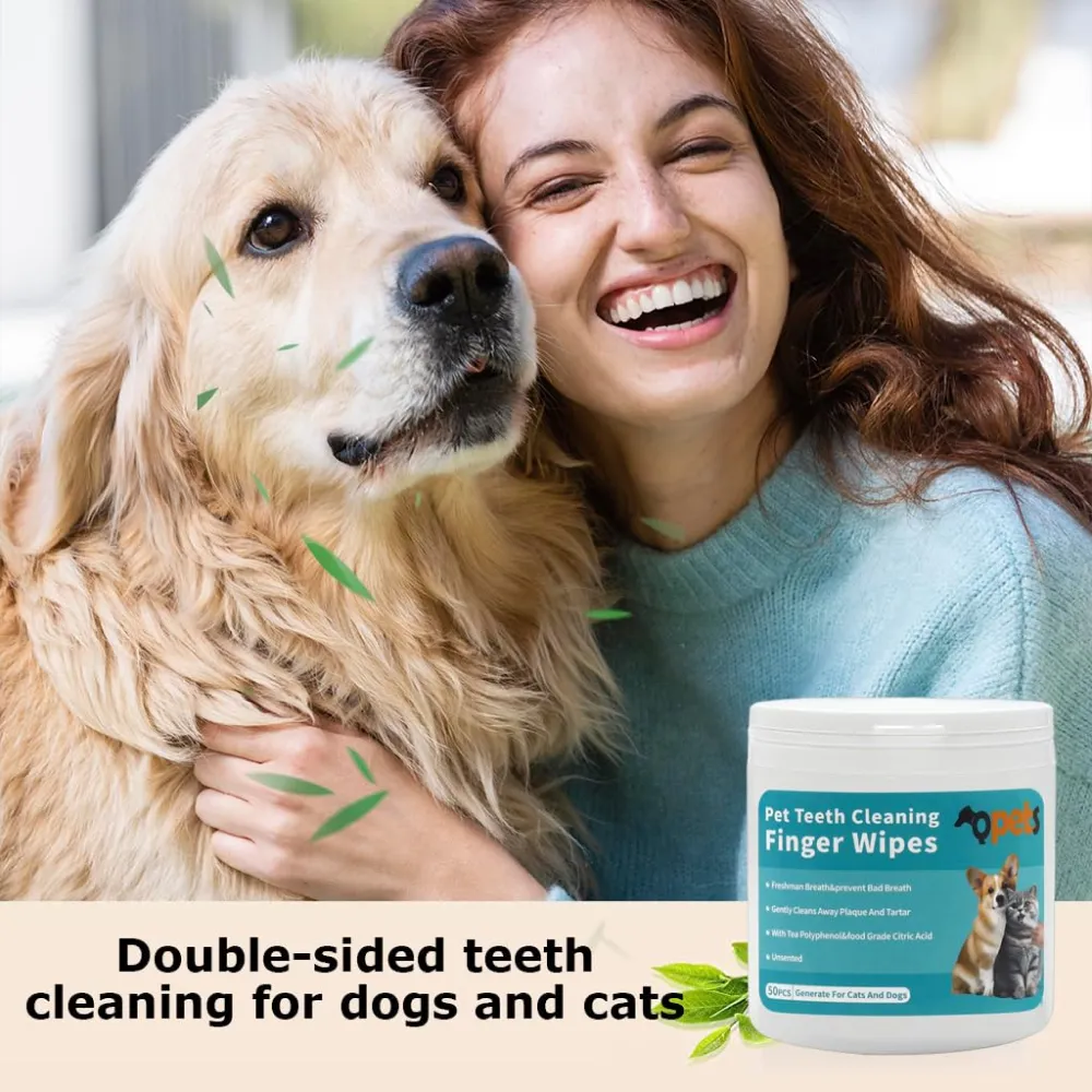 QPets Finger Cot Teeth Cleaning Wipes for Dogs and Cats