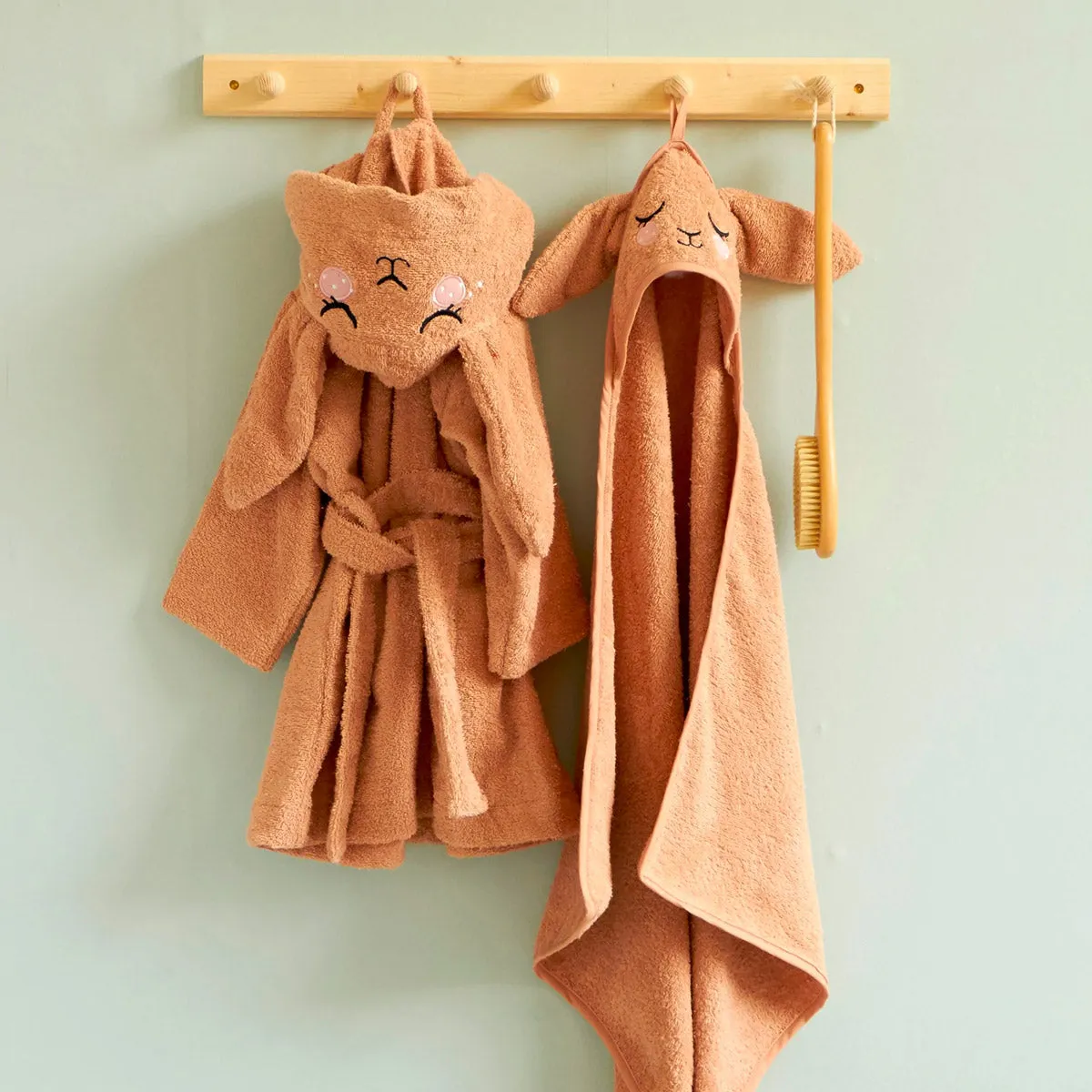 Roommate Kids Pink Organic Bath Robe - Bunny