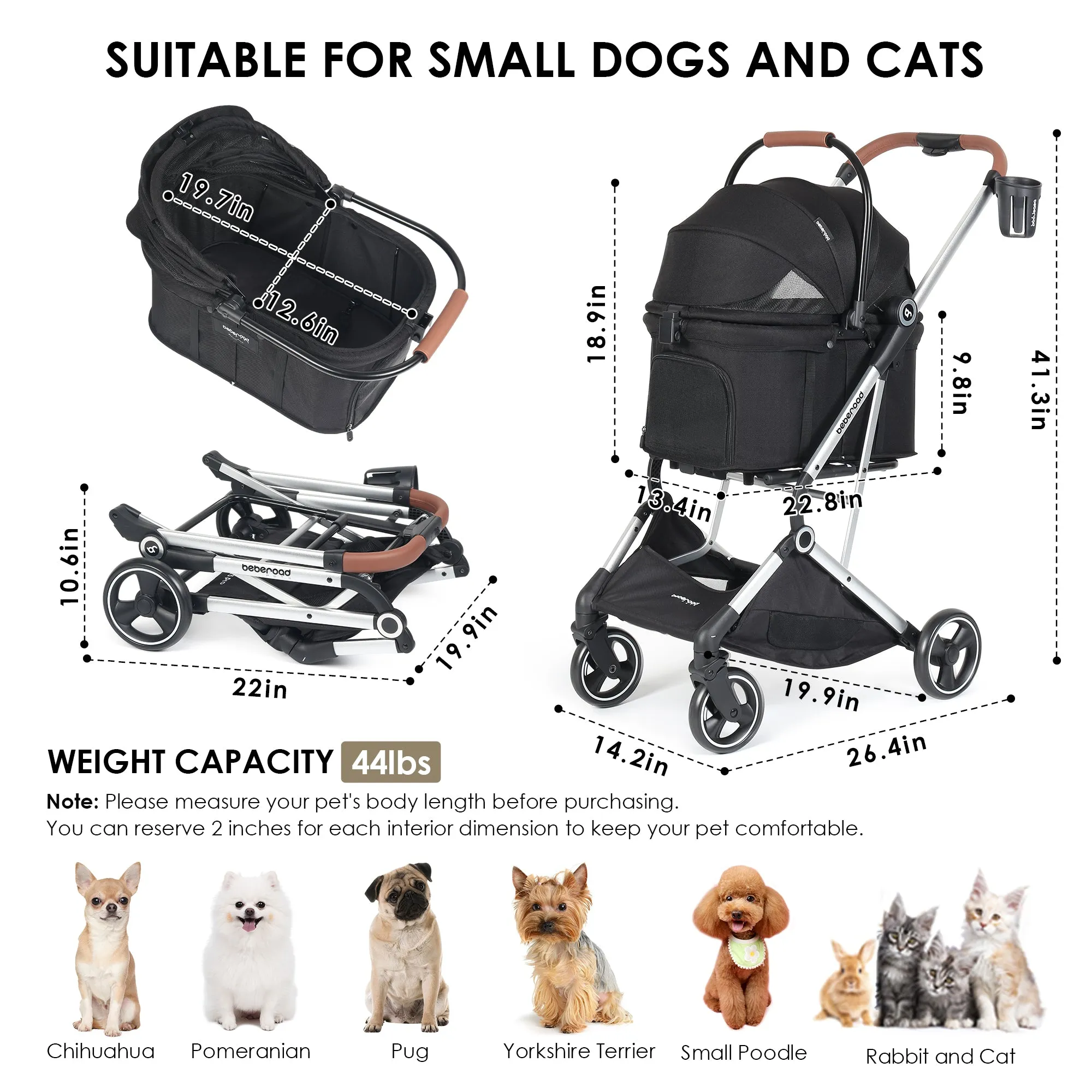 T3 Pro 3-in-1 Pet Stroller